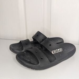Crocs Unisex Shoes Black Classic Sandals Mens 8 Womens 10 2 Strap Slide Jibbit